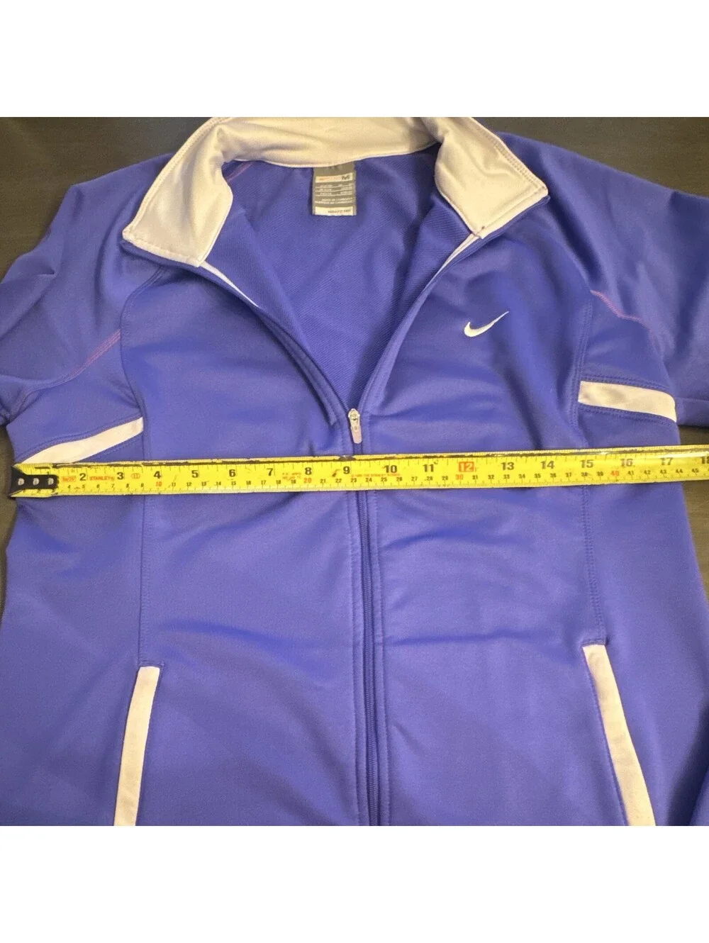 Nike FITDRY Women's Full Zip Collared Track Jacket Purple/White Size M [COPY]